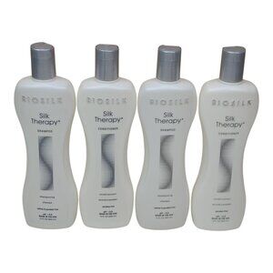 Biosilk Silk Therapy Shampoo & Conditioner Set 12oz 4 pk Paraben & Sulfate-Free